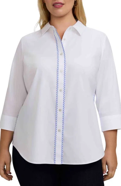 Foxcroft Marni Trim Shirt In White