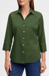 Foxcroft Mary Button-up Blouse In Basil