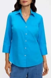 Foxcroft Mary Button-up Blouse In Blue