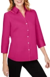 Foxcroft Oversize Cotton Blend Button-up Shirt In Pink Rosato