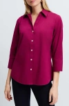 Foxcroft Mary Button-up Blouse In Sangria