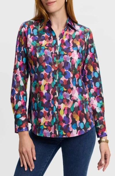 Foxcroft Mary City Lights Cotton Button-up Shirt In Multi