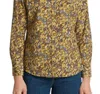 Foxcroft Mary Cord Long Sleeve Top In Ditsy Floral In Multi