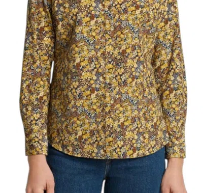 Foxcroft Mary Cord Long Sleeve Top In Ditsy Floral In Multi