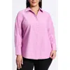 Foxcroft Mary Cotton Button-up Shirt In Rose Quartz