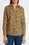 Foxcroft Mary Ditsy Floral Button-up Shirt In Multi Yellow