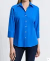 Foxcroft Mary Button-up Blouse In Blue