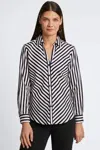 Foxcroft Mary Stripe Stretch Button-up Shirt In Multi