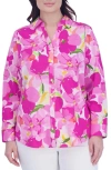 FOXCROFT MARY FLORAL COTTON BUTTON-UP SHIRT
