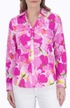 Foxcroft Mary Floral Non-iron Cotton Button-up Shirt In Pink Multi