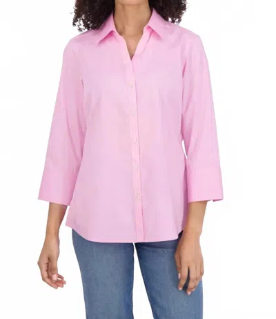 Foxcroft Mary No Iron Stretch Shirt In Bubblegum In Pink