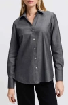 Foxcroft Pandora Non-iron Cotton Shirt In Charcoal