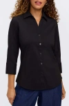 Foxcroft Mary Non-iron Stretch Cotton Button-up Shirt In Black