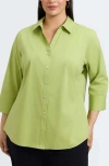 Foxcroft Mary Non-iron Stretch Cotton Button-up Shirt In Green