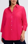Foxcroft Mary Non-iron Stretch Cotton Button-up Shirt In Raspberry