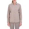 Foxcroft Mary Stripe Stretch Button-up Shirt In Brown