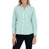 Foxcroft Mary Stripe Stretch Button-up Shirt In Kelly Green