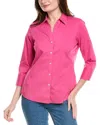 Foxcroft Scarlett Long Sleeved Matte Sateen Shirt In Pink