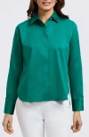 Foxcroft Matte Sateen Button-up Shirt In Green
