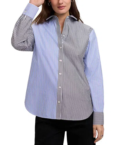 Foxcroft Meghan Colorblocked Shirt In Blue
