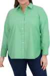 Foxcroft Meghan Cotton Button-up Shirt In New Leaf