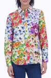 FOXCROFT FOXCROFT MEGHAN FLORAL NON-IRON COTTON BUTTON-UP SHIRT