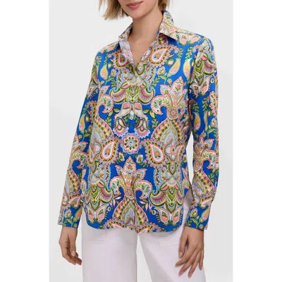 Foxcroft Meghan Garden Paisley Button-up Shirt In Multi