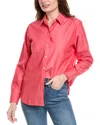 Foxcroft Meghan Solid Cotton Button-up Shirt In Red