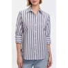 Foxcroft Meghan Stripe Cotton Blend Button-up Shirt In Multi