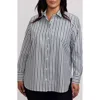 Foxcroft Meghan Stripe Cotton Button-up Shirt In Multi