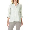 Foxcroft Meryl Coast To Coast Print Cotton Button-up Shirt In Green
