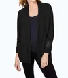 FOXCROFT MIXED STITCH CARDIGAN IN BLACK