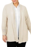 Foxcroft Mixed Stitch Open Front Cardigan In Birch Wood
