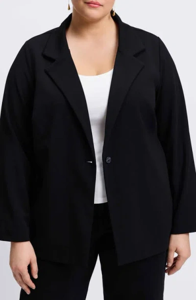 Foxcroft Morgan Crepe Knit Blazer In Black