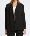 Foxcroft Morgan Crepe Knit Blazer In Black