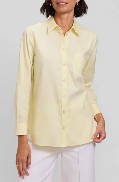 Foxcroft Non-iron Boyfriend Button-up Shirt In Yellow