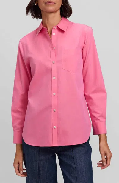 Foxcroft Non-iron Boyfriend Button-up Shirt In Pink
