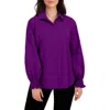 Foxcroft Olivia Ruffle Cuff Blouse In Orchid