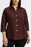 Foxcroft Paige Button-up Shirt In Chicory Coffee