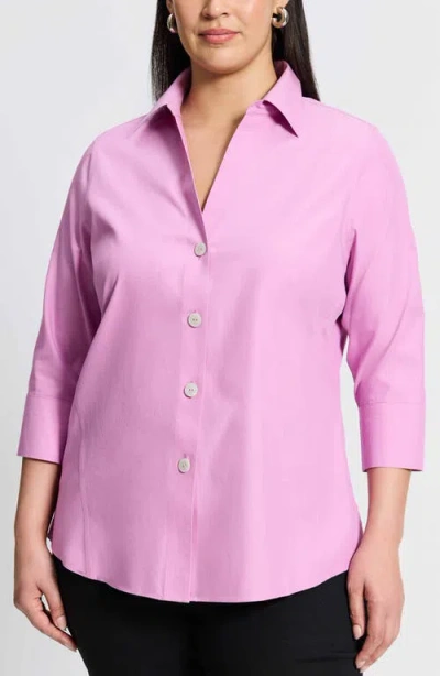 Foxcroft Paige Button-up Shirt In Rose Quartz