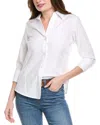 Foxcroft Paityn Jacquard Button-up Shirt In White