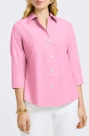 Foxcroft Paityn Non-iron Cotton Shirt In Pink Sea Glass