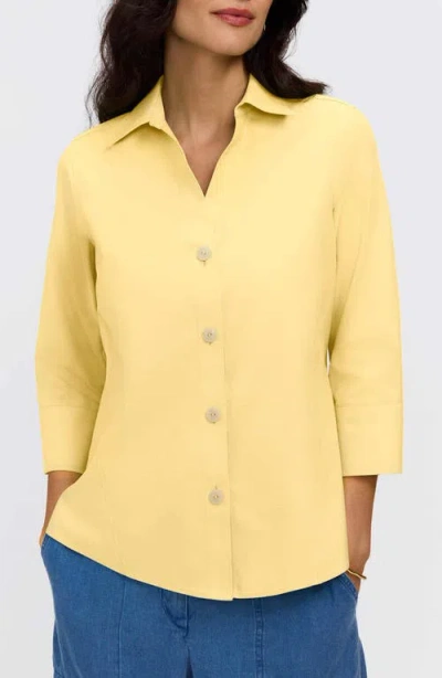 Foxcroft Paityn Non-iron Cotton Shirt In Yellow