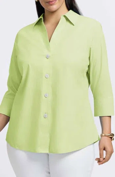 Foxcroft Paityn Non-iron Button-up Shirt In Pistachio