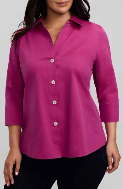 Foxcroft Paityn Non-iron Button-up Shirt In Purple