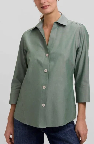Foxcroft Paityn Non-iron Cotton Shirt In Green