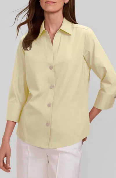 Foxcroft Paityn Non-iron Cotton Shirt In Yellow
