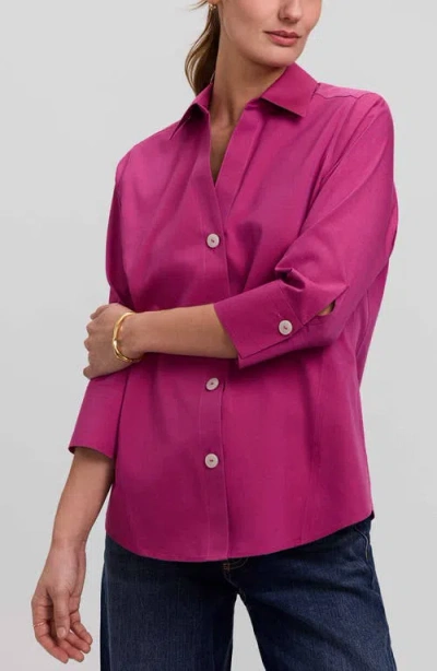 Foxcroft Paityn Non-iron Cotton Shirt In Purple