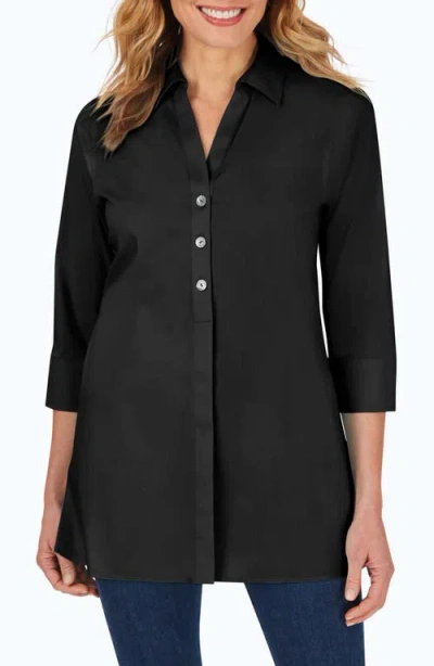 Foxcroft Pamela Non-iron Stretch Tunic In Black