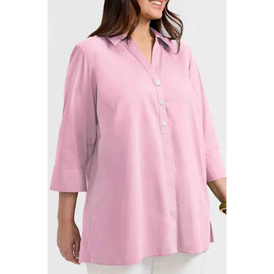 Foxcroft Pamela Non-iron Stretch Tunic Blouse In Pink